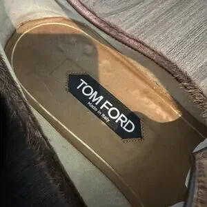 Tom Ford Brown Pony Hair Gold Chain Link York Loafers 9 Slip On Calf Moccasin Tom Ford Brown Pony Hair Gold Chain Link York Loafers 9 Slip  main image 2